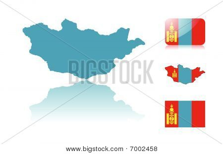 Монгольский карты и флаги
