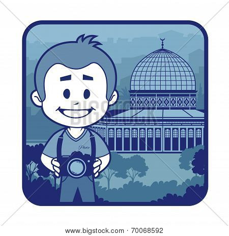 Illustration with Holy Sepulcher in Israel