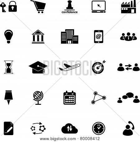 Business Connection Icons On White Background