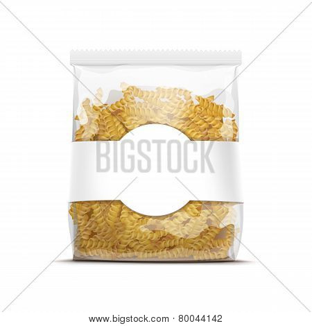 Fusilli Spiral Pasta Packaging Template Isolated