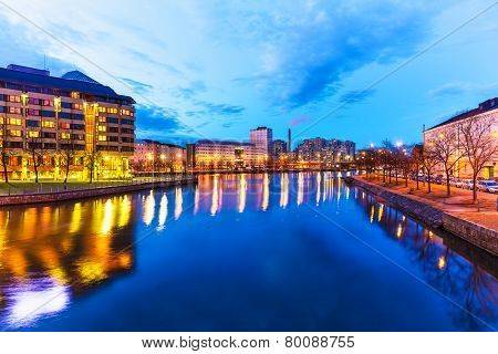 Evening scenery of Helsinki, Finland