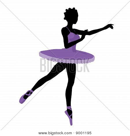 Silhueta de ilustração de bailarina afro-americano