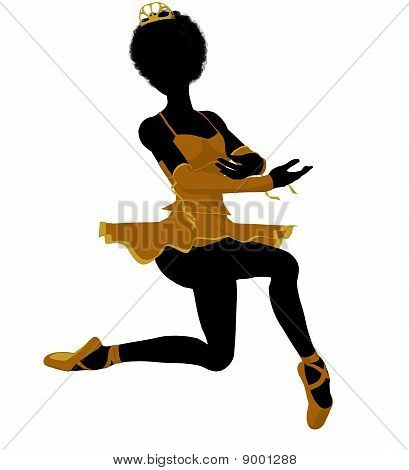 Silhueta de ilustração de bailarina afro-americano