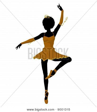 Silhueta de ilustração de bailarina afro-americano