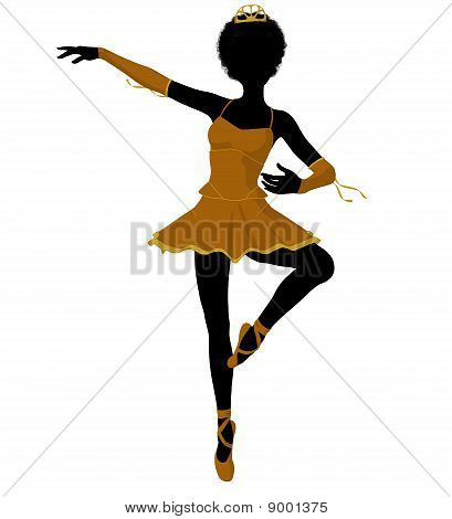 Silhueta de ilustração de bailarina afro-americano