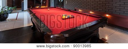Red Pool Table