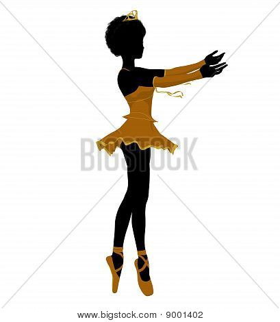 Silhueta de ilustração de bailarina afro-americano
