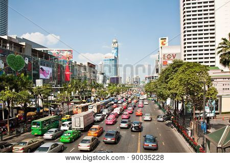 Traffic Jam In Bangkok