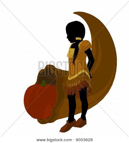 Ilustracja sylwetka sztuka Indian amerykańskich
