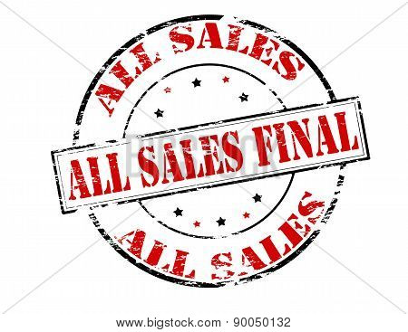 Rubber stamp with text all sales final inside vector illustration