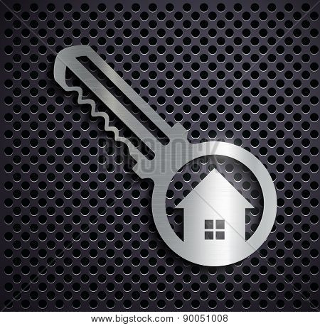 Flat Metallic Icon Key.