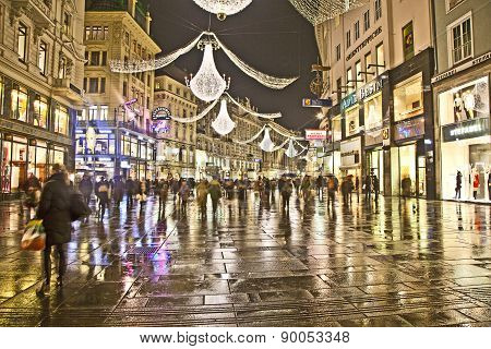 Famous Graben Street By Night