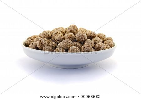 The Oat bran isolated on white backgrounds