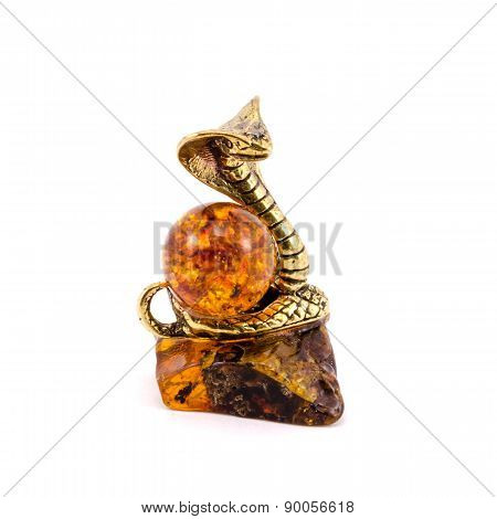 Figurine of the snake with amber