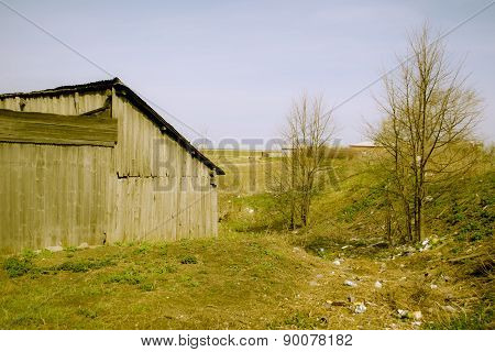 Retro barn somewhere in the Russian village