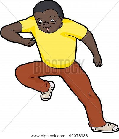Startled Man Slipping