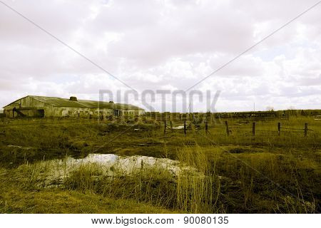 Retro deserted farm