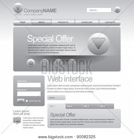 Gray Website Template 960 Grid.