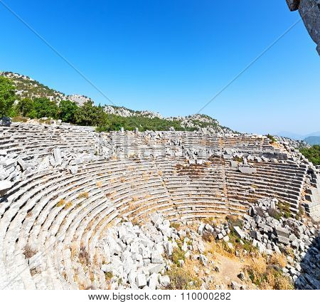 The Old  Temple And Theatre In Termessos Antalya Turkey Asia Sky And Ruins