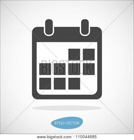 Calendar icon, vector illustration.