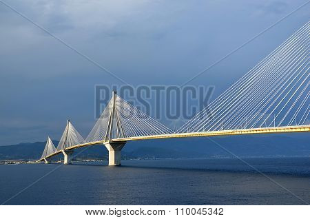 Big Sea Bridge Rion Antirion Greece Patras Photo