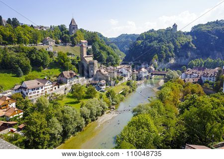 Landscape Of Green Areas Of Fribourg