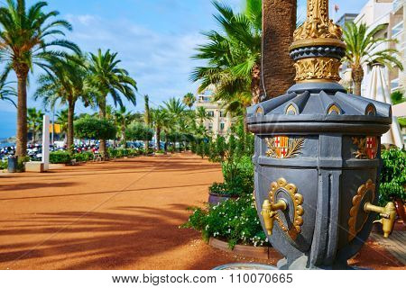 Ayuntamiento Lloret de Mar at Jacint Verdaguer passeig promenade City Hall Costa Brava of Catalonia Spain