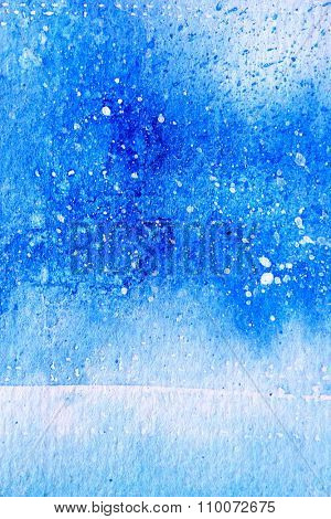 Blue Watercolor with snow background 12