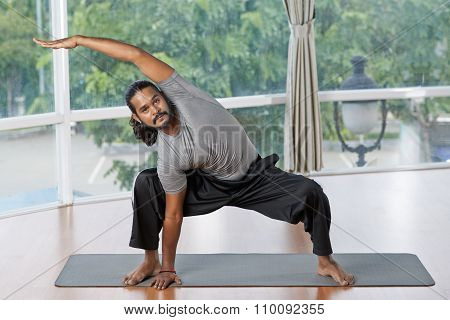 Practicing asana