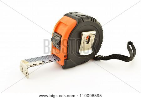 Tape Measure Isolated On A White Background Closeup
