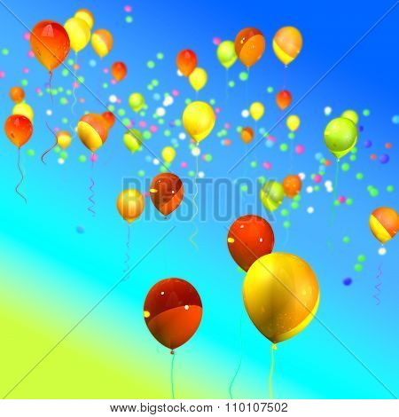 Colorful Ballons In The Sky