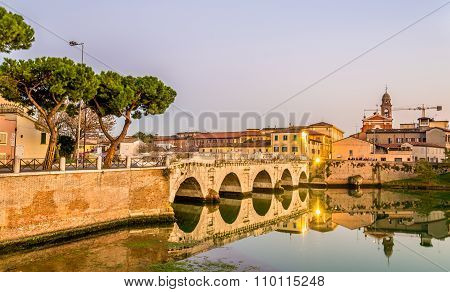 View Of Rimini Above A Lake - Italy