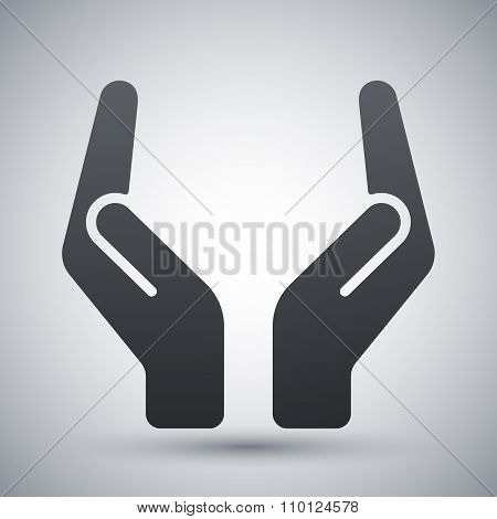 Vector Two Protecting Hands Icon