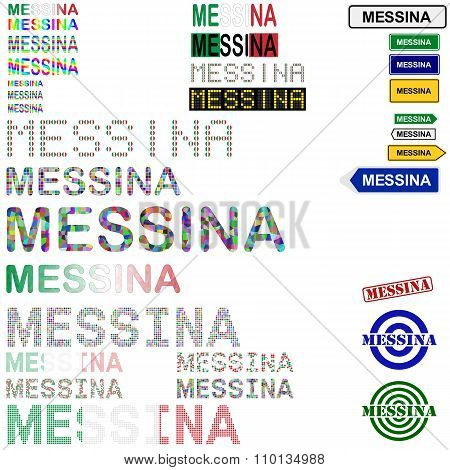 Messina text design set