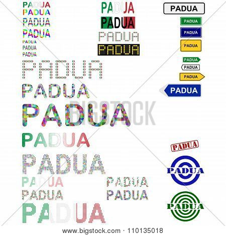 Padua text design set