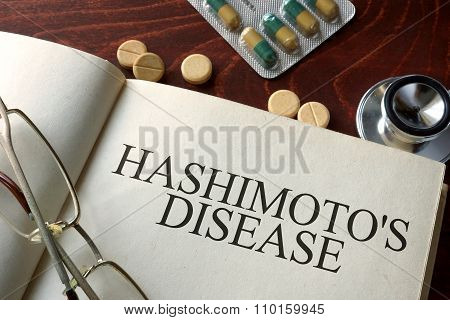 Book with diagnosis Hashimoto disease.