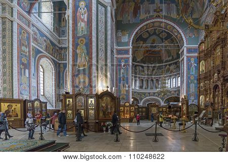Nizhny Novgorod, Russia - 03.11.2015. The interior of Cathedral  St. Alexander Nevsky. 19th century
