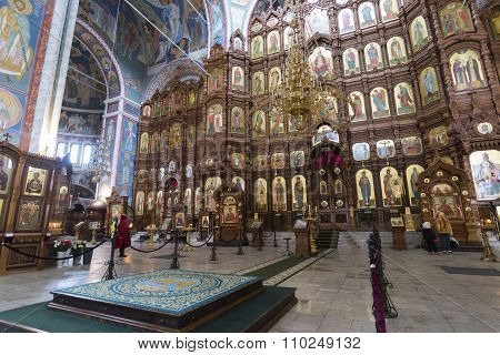 Nizhny Novgorod, Russia - 03.11.2015. The interior of Cathedral  St. Alexander Nevsky. 19th century