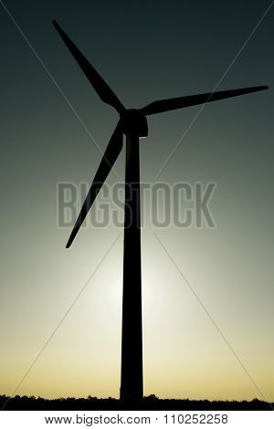 Windmill for electric power production, La Muela, Zaragoza Province, Aragon, Spain.