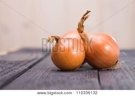 Three Vibrant Ripe Onions