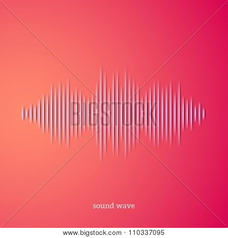 Paper sound waveform with shadow