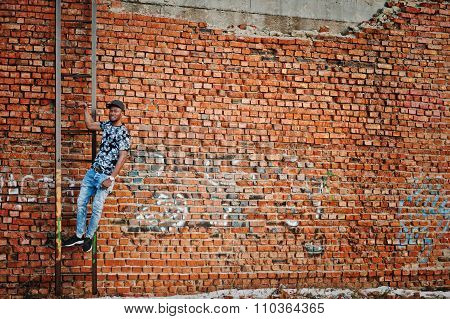 Portrait Of  Style Black Man On The Roof