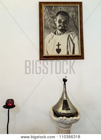 Nazaret, Israel 11 July 2015: Reliquary And The Image Of Blessed Charles De Foucauld (1858 -1916 Eug