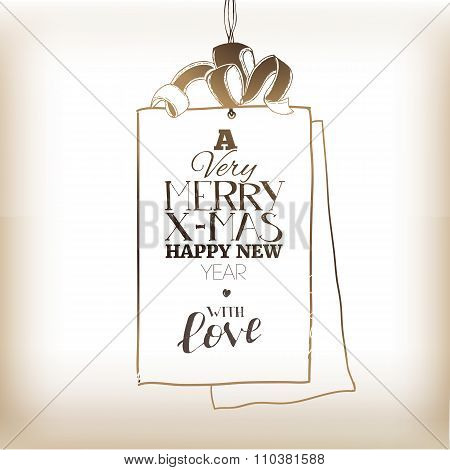 Greetings Tag Icon Vector Illustration