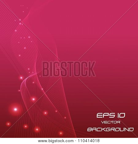 Red Background Lines And Lights