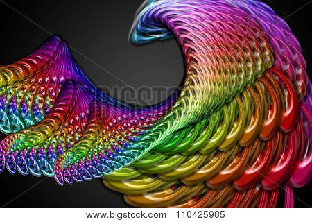 Fractal background with abstract chaos piral shapes