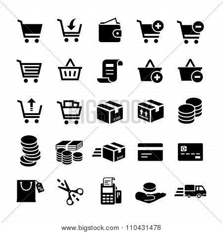 Online shopping vector icons