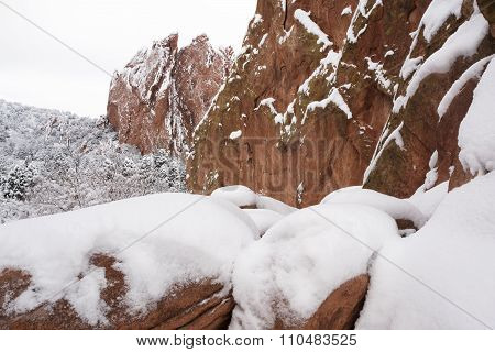 Snow At The Garden Of The Gods