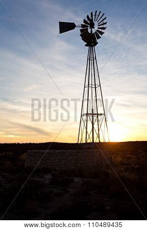 Texas Wind Pump Sunset
