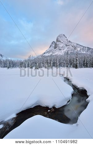 Early Winter Snow Covered Liberty Bell Mountain